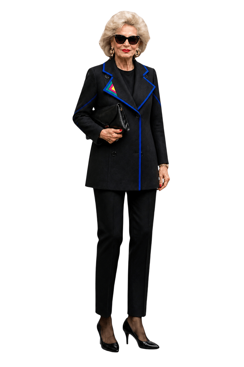 1980s Black Wool Blend Coat - Model