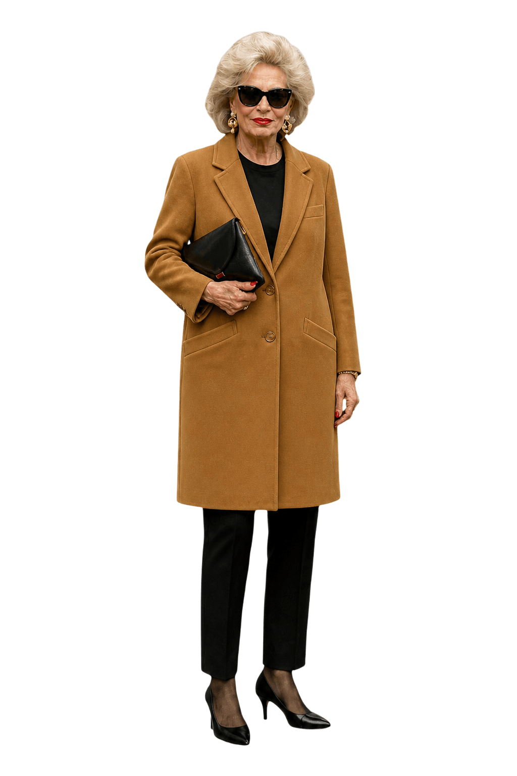 1980s Mustard Yellow Wool Blend Coat - Model