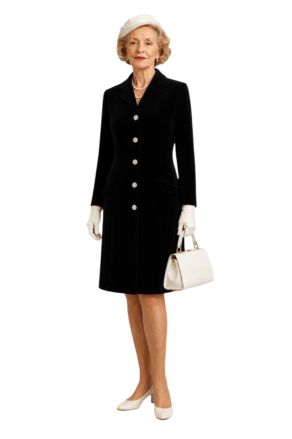1950s Black Velvet Coat - Model