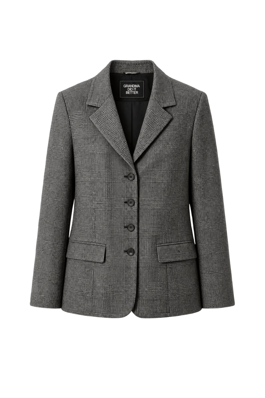 1990s Grey Wool Blend Blazer - Front View