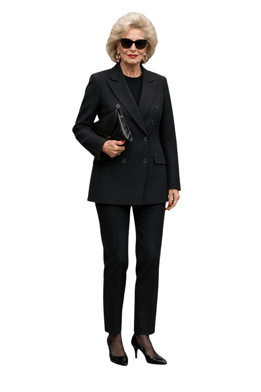1990s Black Wool Blend Blazer - Model