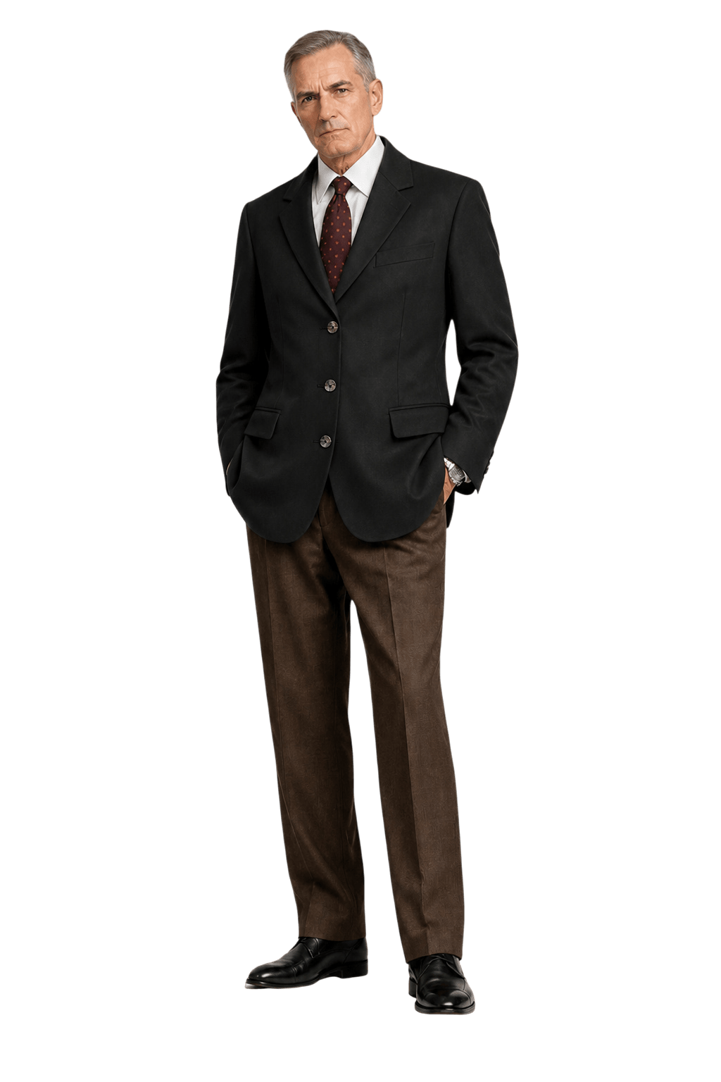 1990s Black Wool Blend Blazer - Model