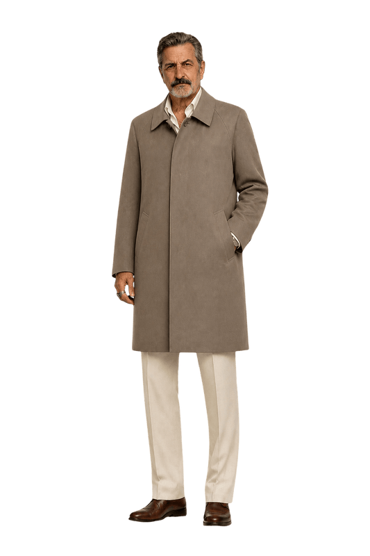 1980s Taupe Wool Blend Coat - Model