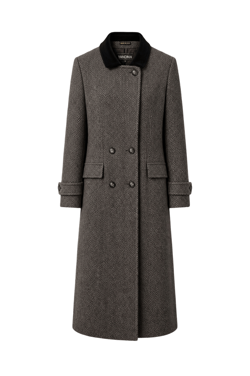 1950s Grey Wool Blend Coat - Front View