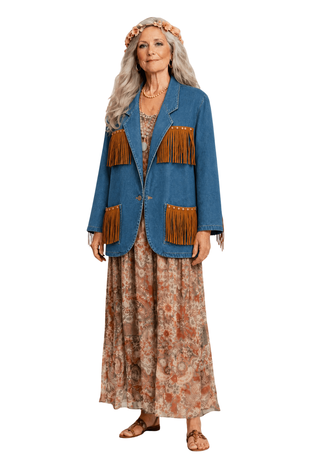 1970s Blue Denim Jacket - Model