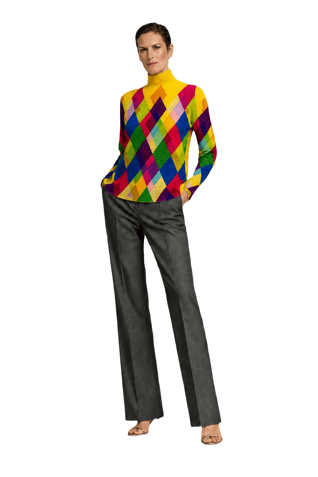 1990s Yellow Synthetic Blouse - Model