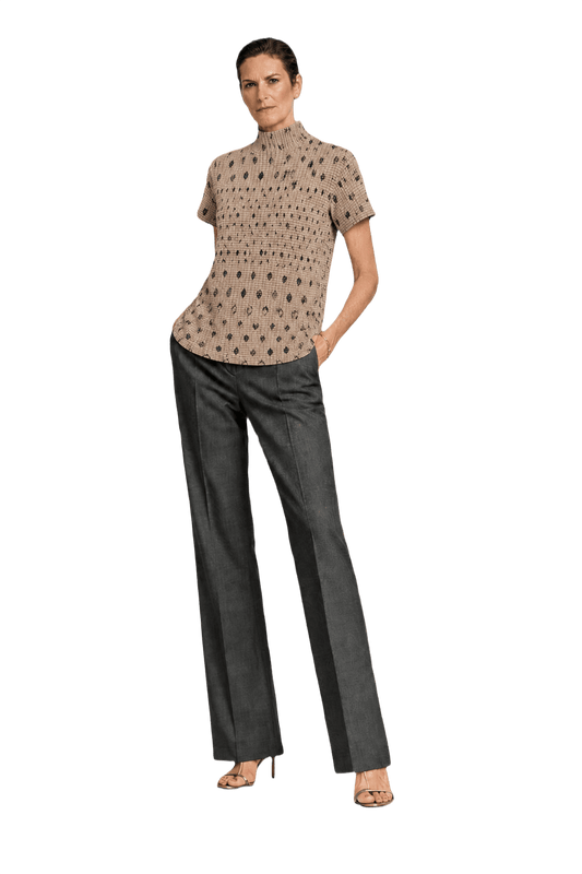 1990s Beige Synthetic Blend Blouse - Model