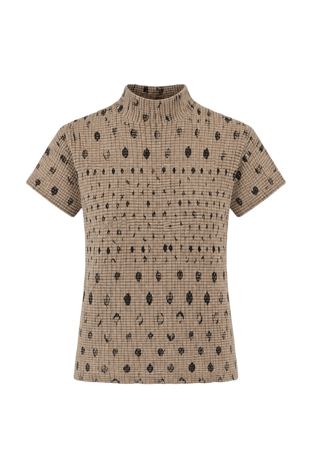 1990s Beige Synthetic Blend Blouse - Front View