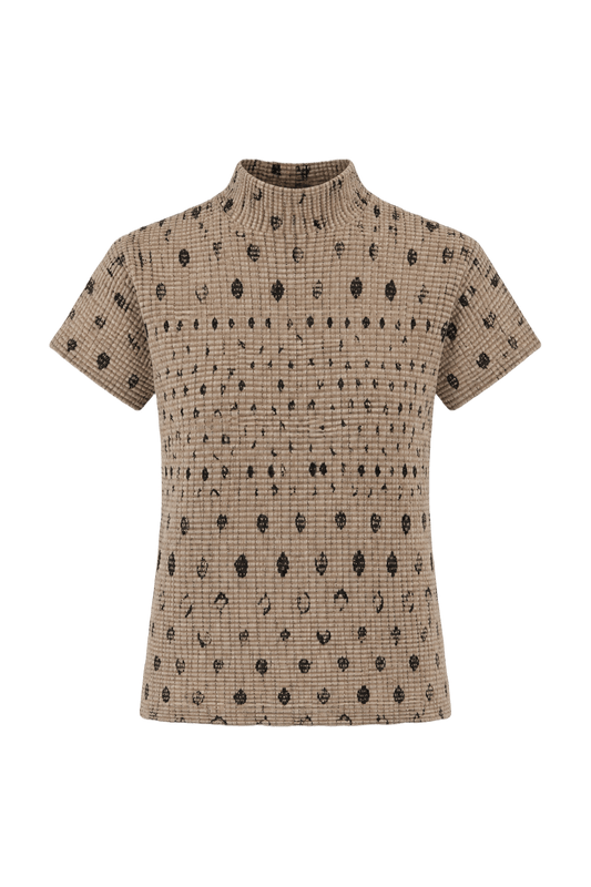 1990s Beige Synthetic Blend Blouse - Front View