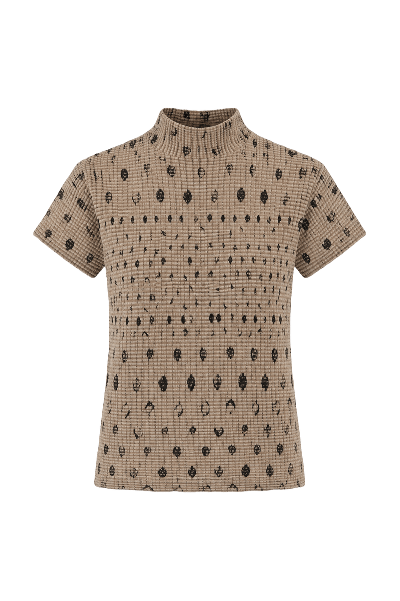 1990s Beige Synthetic Blend Blouse - Front View