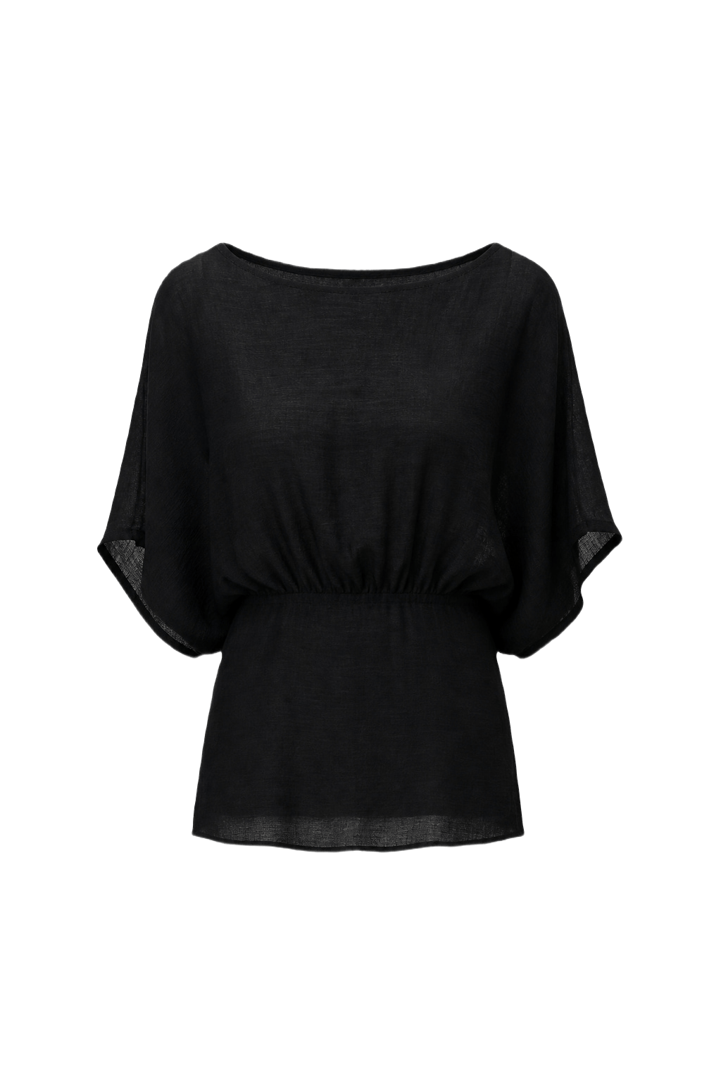 1990s Black Synthetic Blend Blouse - Front View