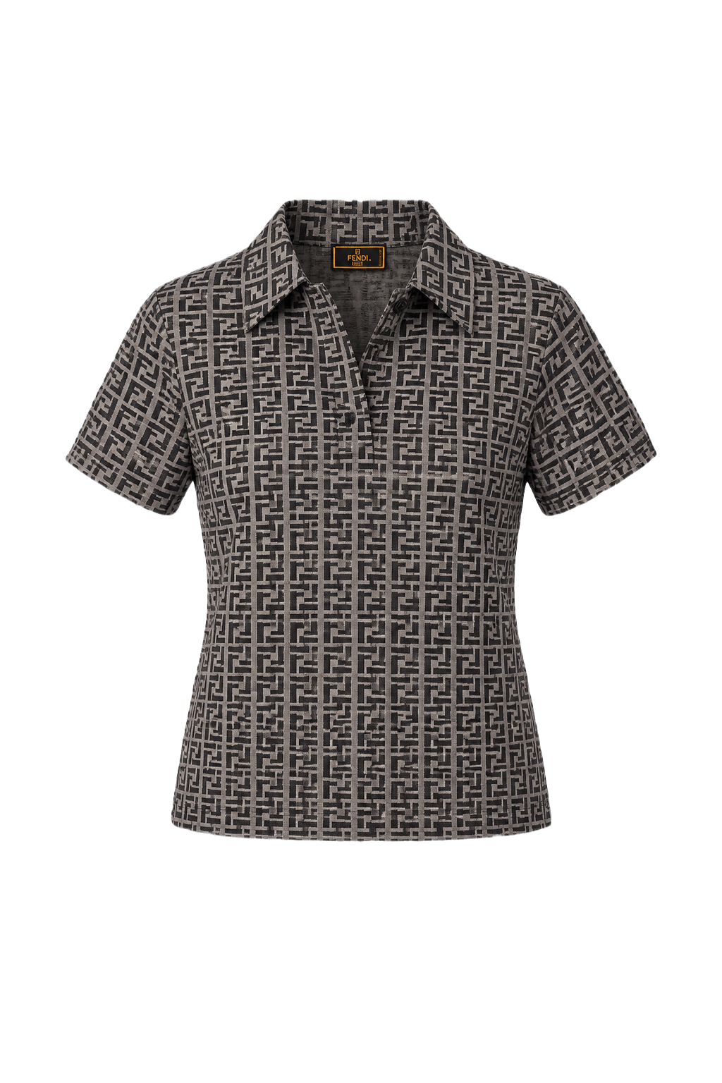 1990s Grey Synthetic Blend Blouse - Front View
