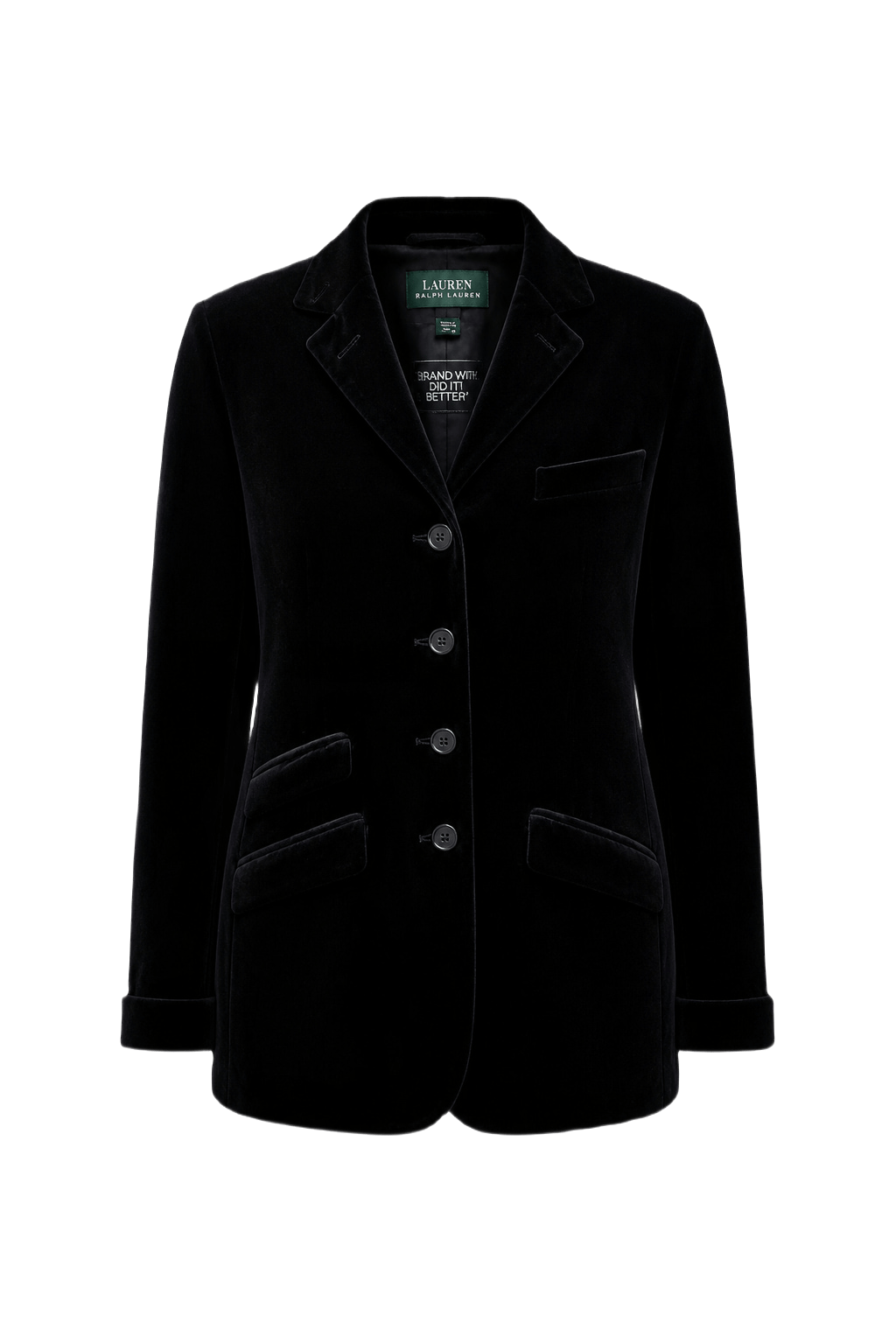 1990s Black Velvet Jacket - Front View