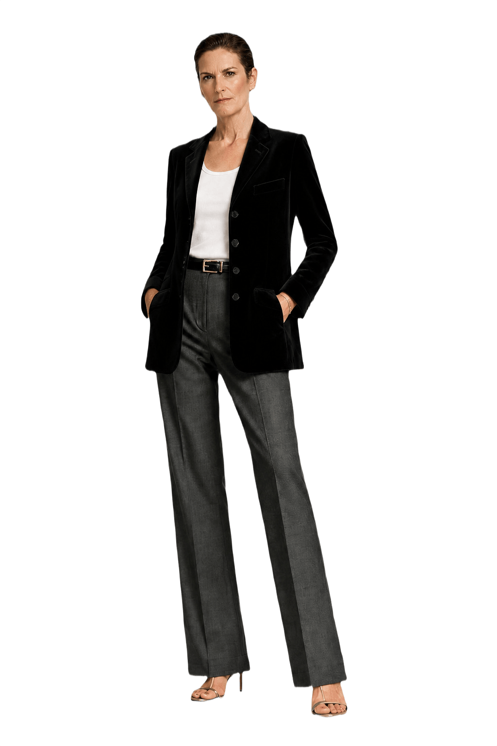 1990s Black Velvet Jacket - Model