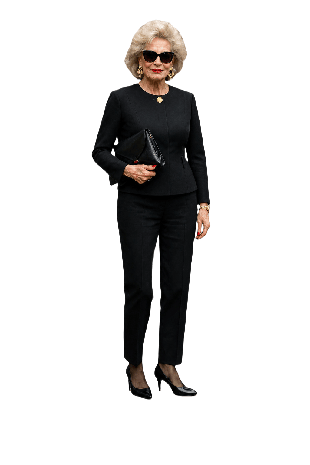 1980s Black Wool Blend Jacket - Model