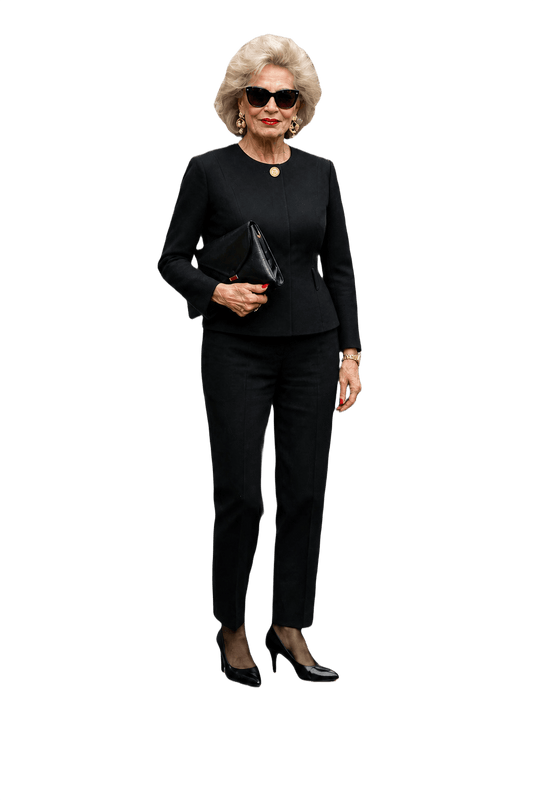 1980s Black Wool Blend Jacket - Model