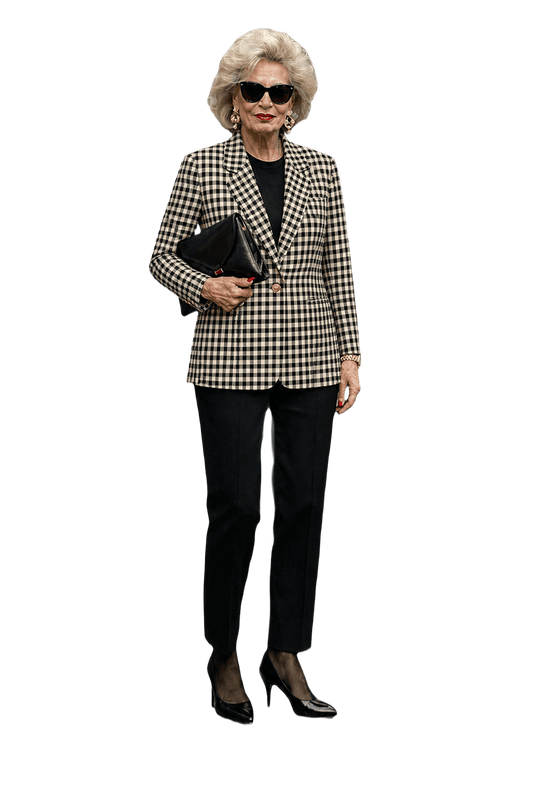 1980s Navy Blue Wool Blend Blazer - Model
