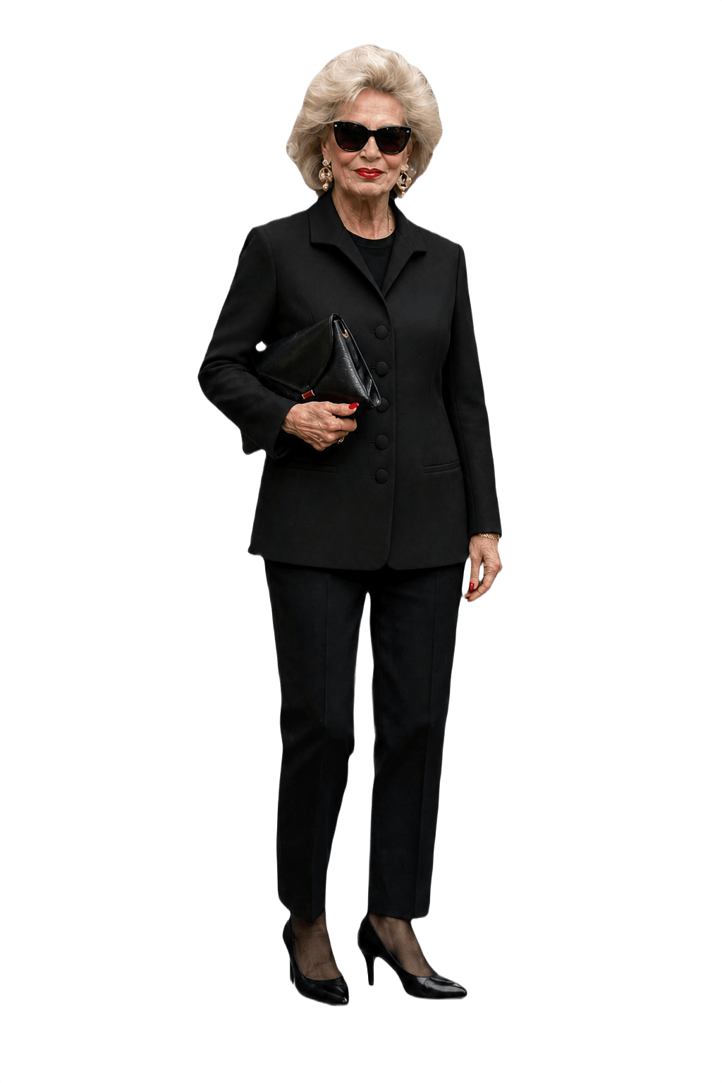 1980s Black Wool Blend Blazer - Model