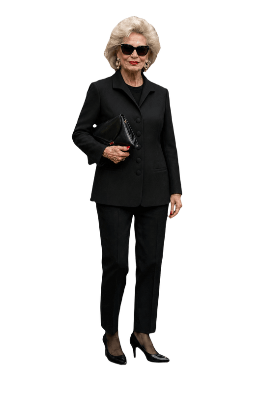 1980s Black Wool Blend Blazer - Model