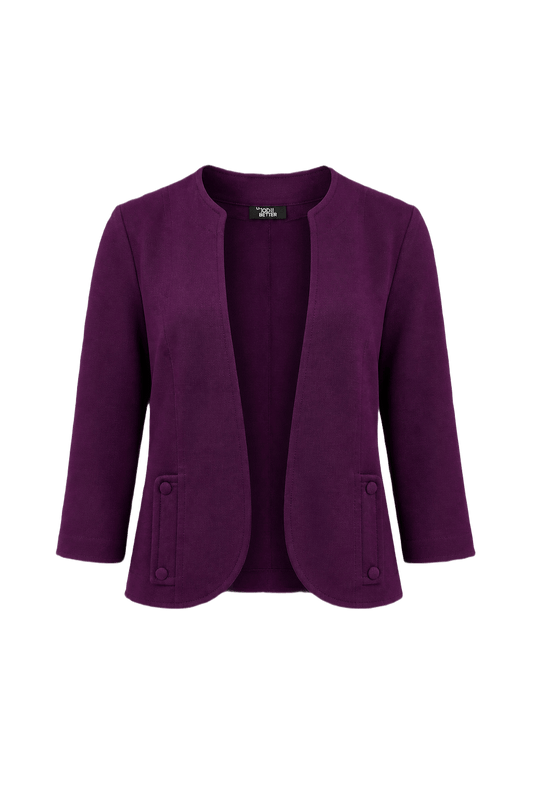 1970s Purple Polyester Blazer - Front View