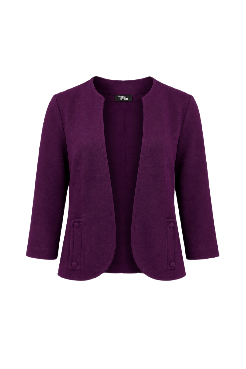 1970s Purple Polyester Blazer - Front View