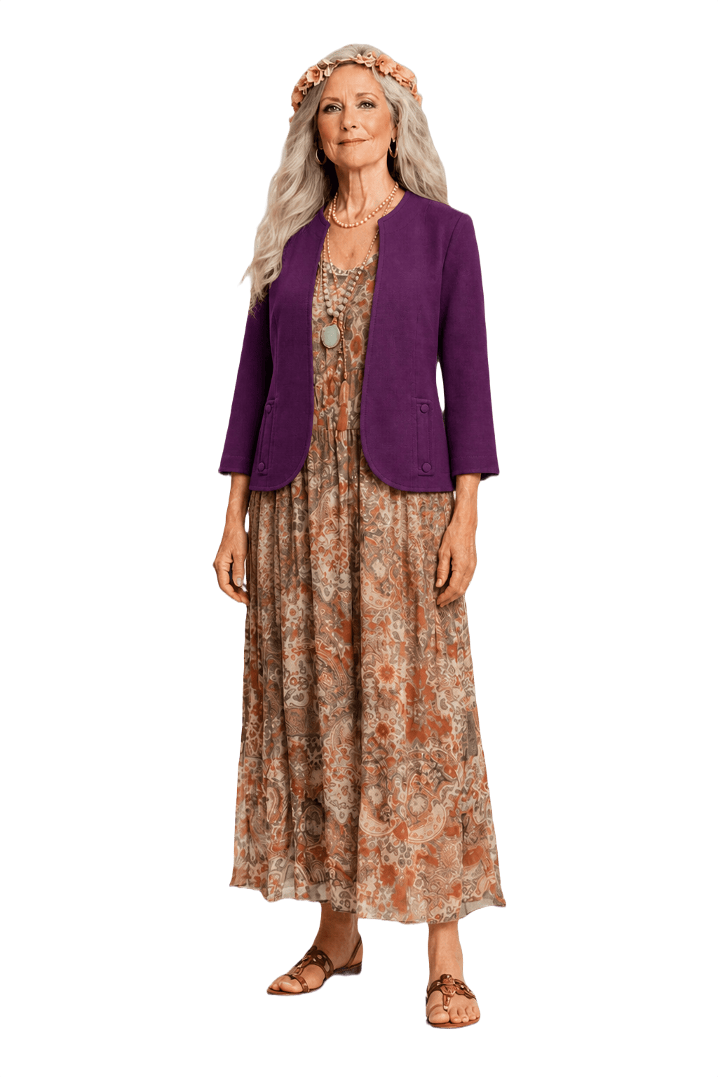 1970s Purple Polyester Blazer - Model
