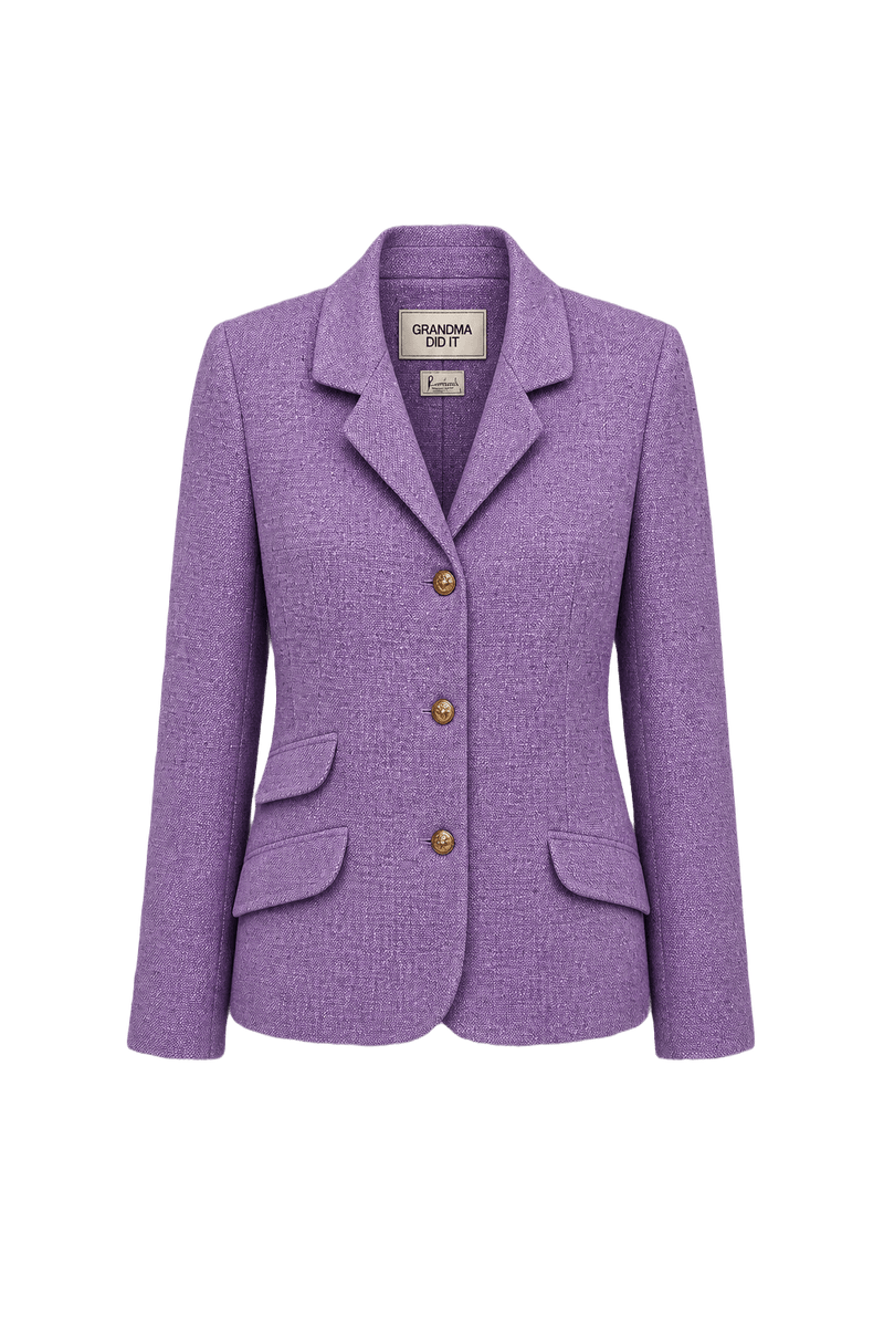 1960s Purple Wool Blend Jacket - Front View
