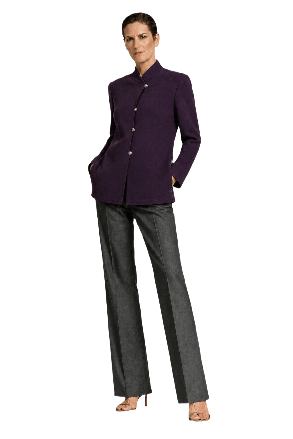 1990s Purple Suede Jacket - Model