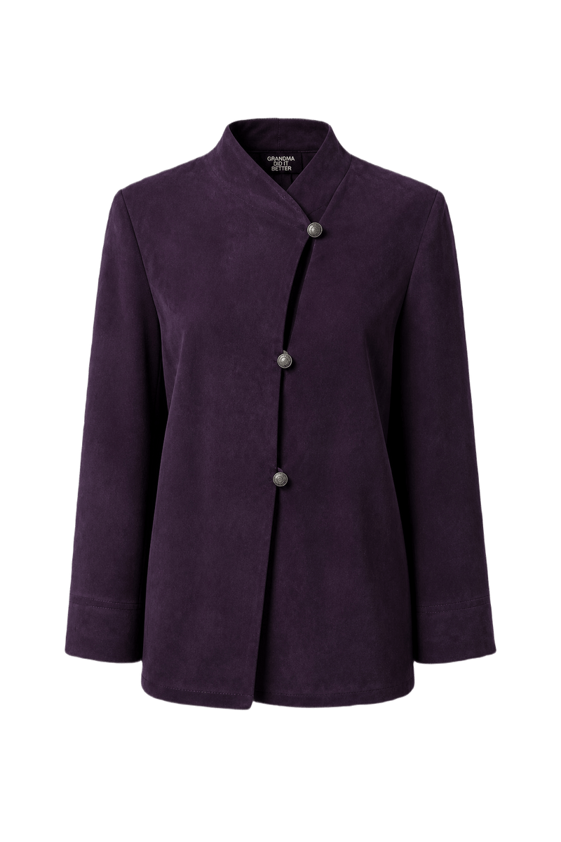 1990s Purple Suede Jacket - Front View