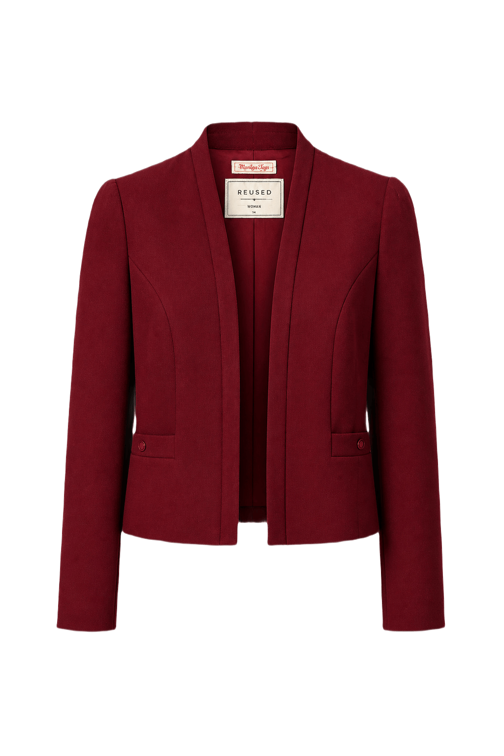 1980s Deep Burgundy Wool Blend Blazer - Front View