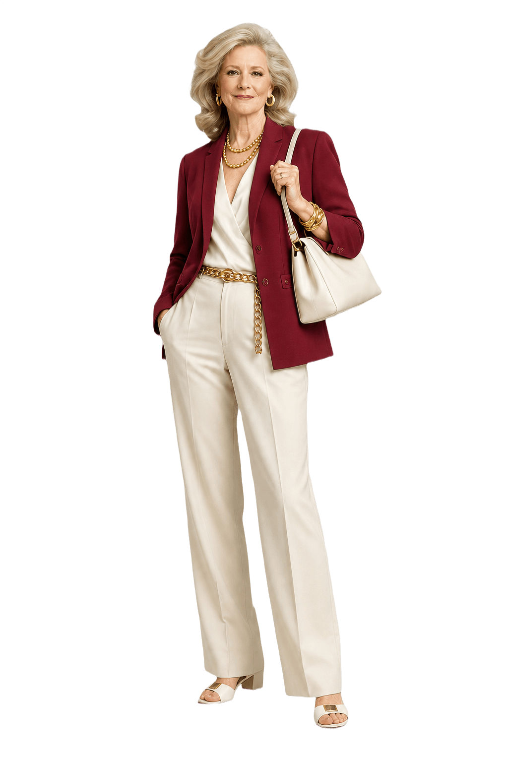 1980s Deep Burgundy Wool Blend Blazer - Model