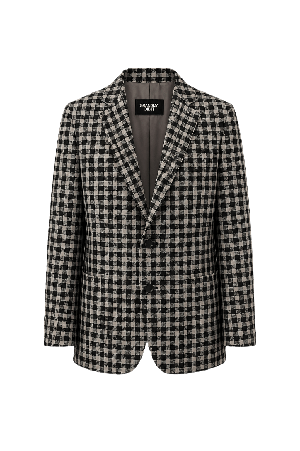 1990s Black Wool Blend Blazer - Front View