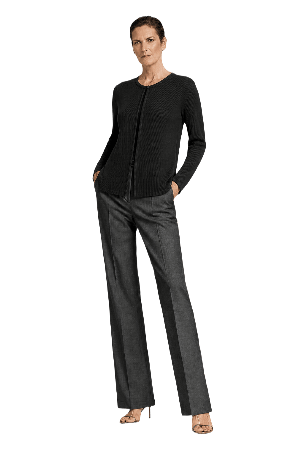 1990s Black Polyester Sweater - Model