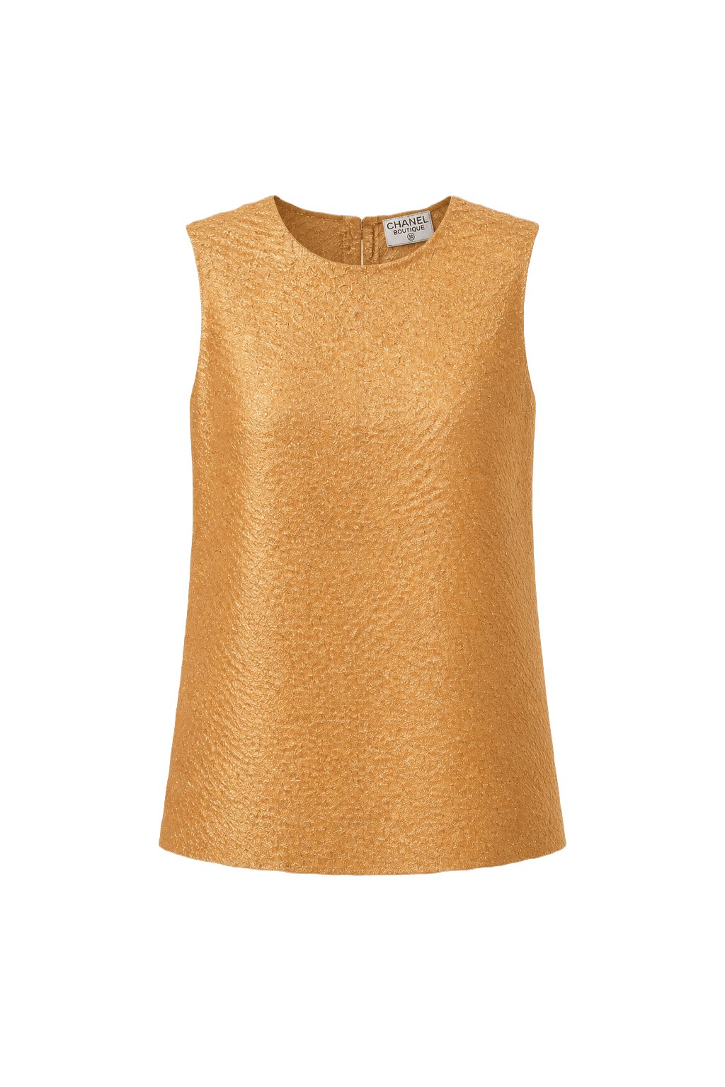 1980s Gold Wool Blend Sleeveless Top - Front View