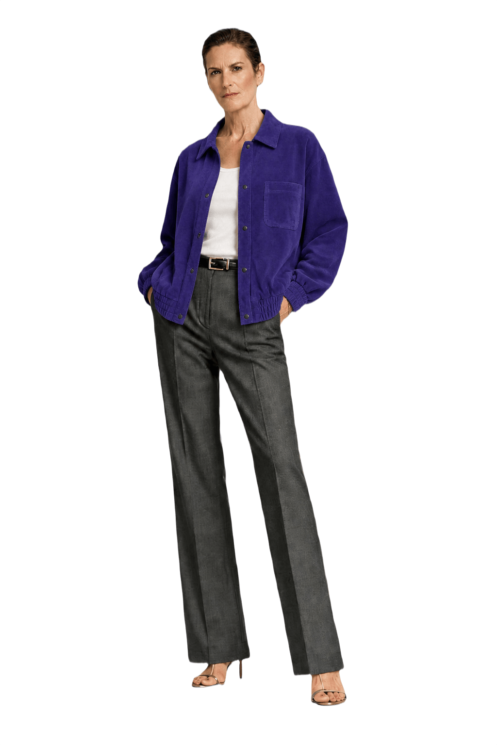 1990s Purple Suede Jacket - Model