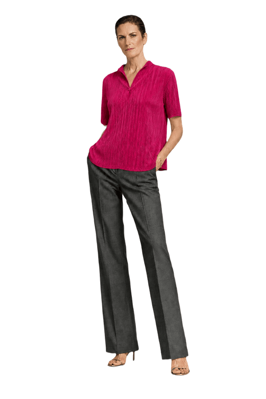 1990s Bright Pink Polyester Blend Shirt - Model