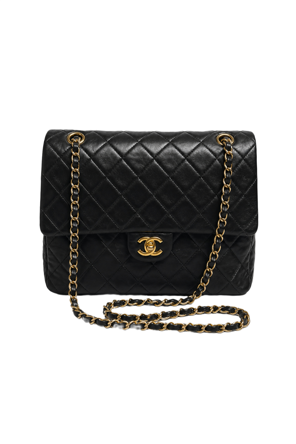 1990s Black Leather Bag - Front View