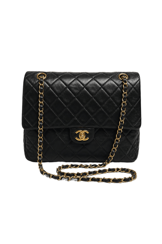 1990s Black Leather Bag - Front View