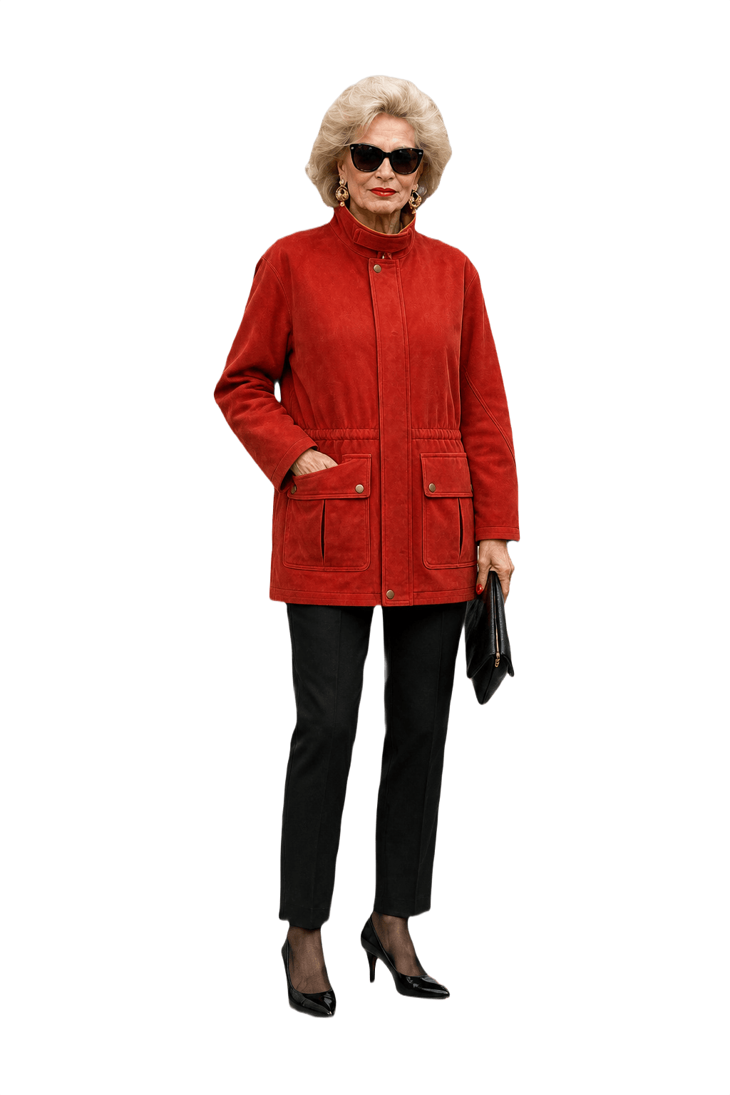 1980s Red Suede Jacket - Model