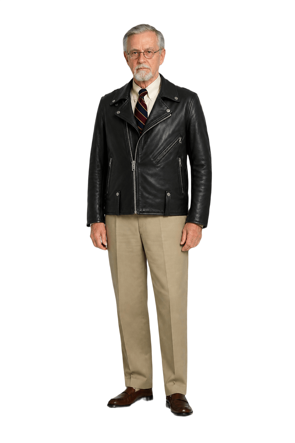 1950s Black Leather Jacket - Model