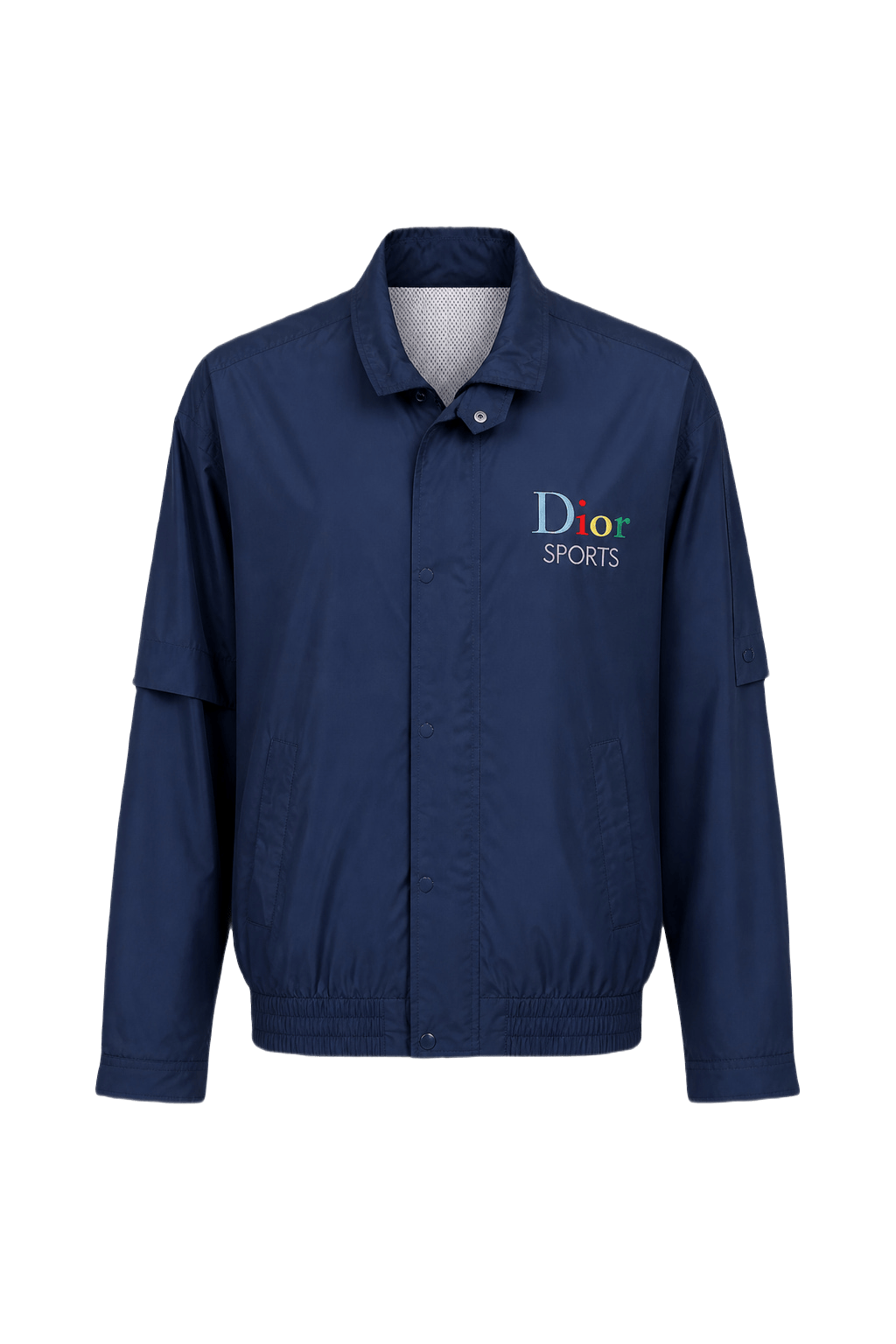 1980s Navy Blue Nylon Jacket - Front View