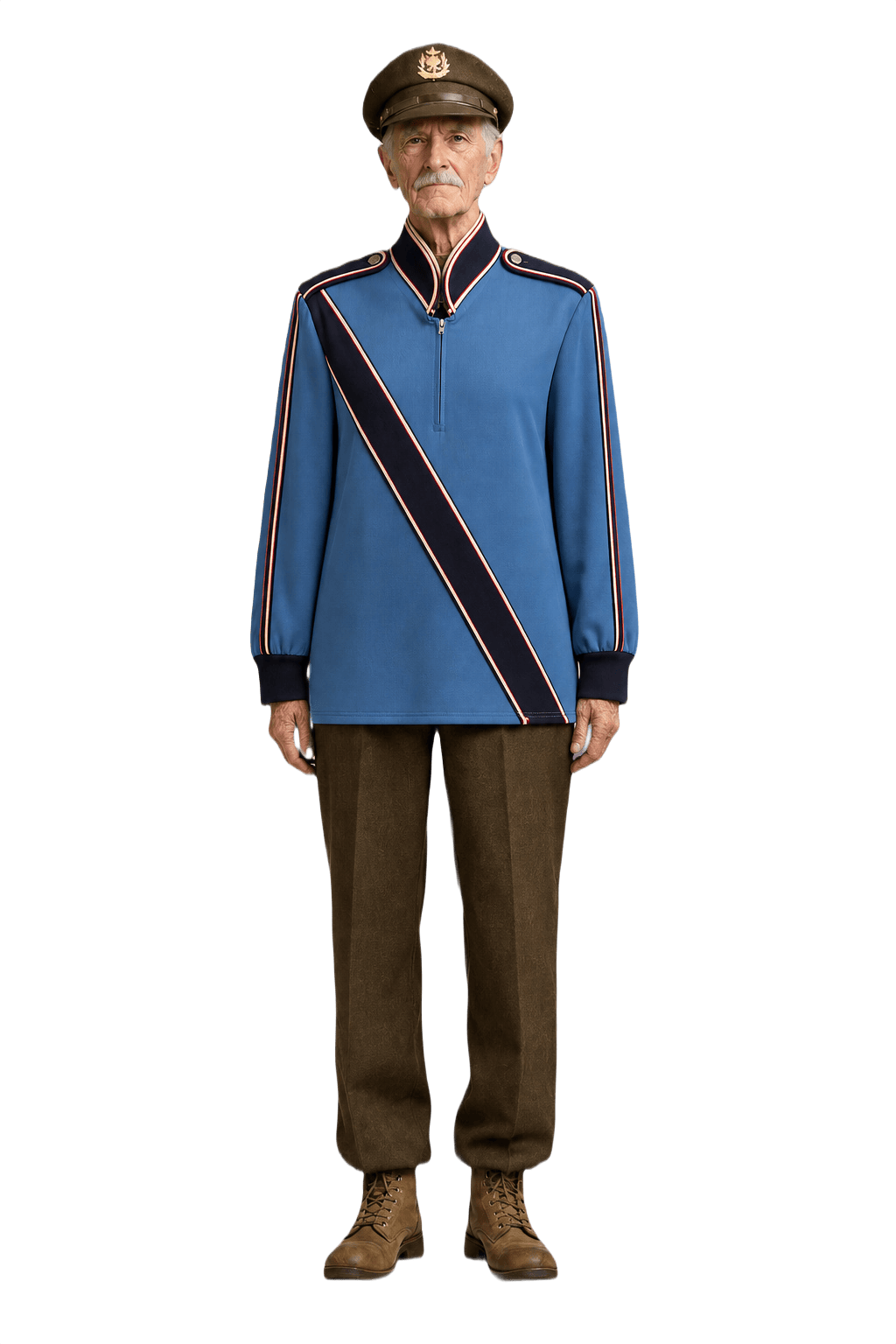 1940s Blue Polyester Jacket - Model