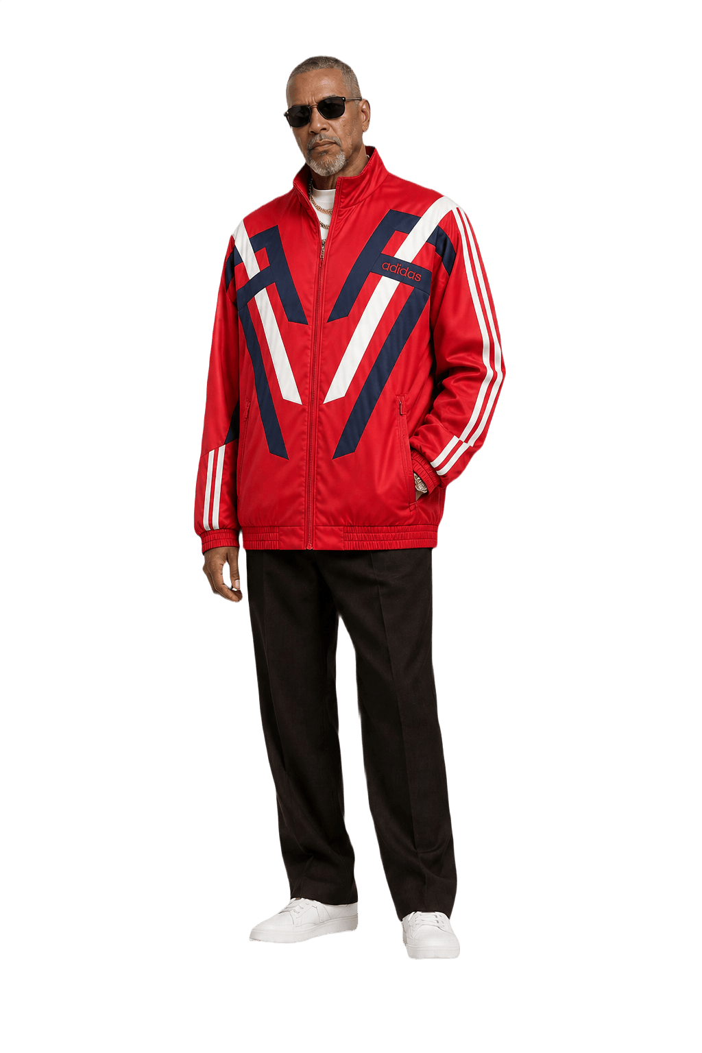1990s Red Synthetic Jacket - Model