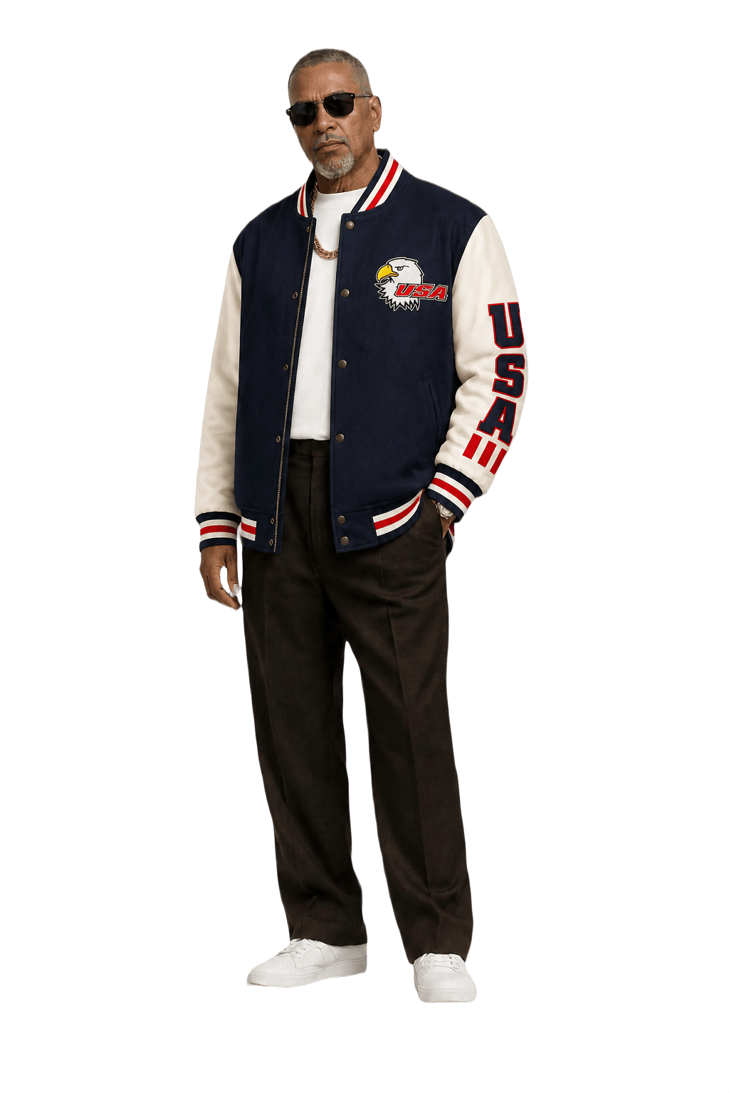 1980s Navy Blue Wool Blend Jacket - Model
