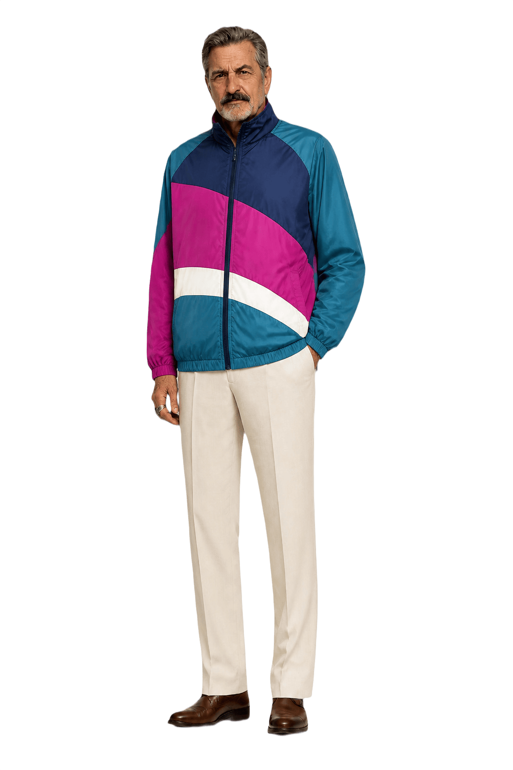 1980s Teal Nylon Windbreaker - Model