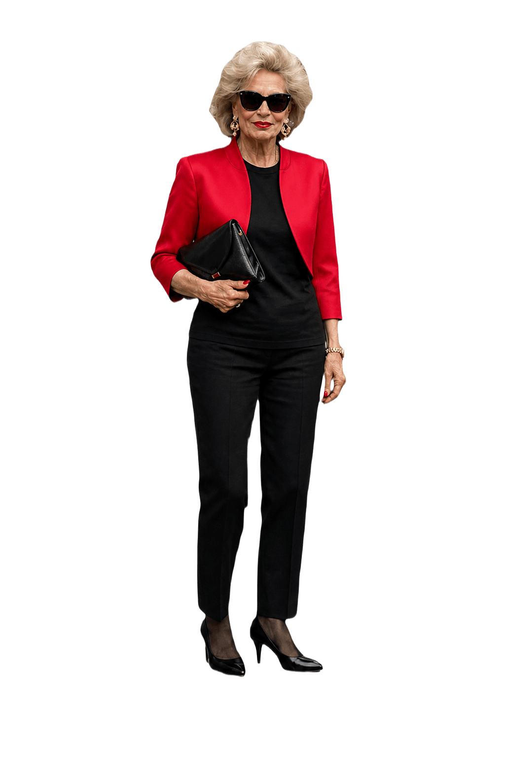 1980s Bright Red Polyester Jacket - Model