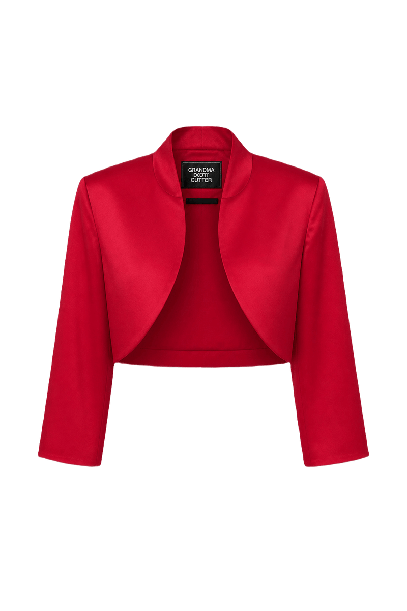 1980s Bright Red Polyester Jacket - Front View