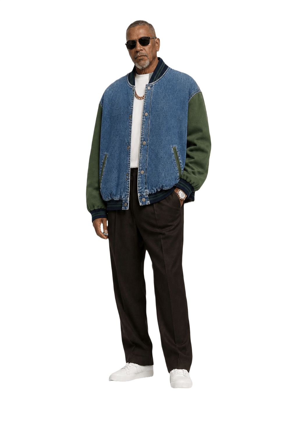1990s Blue Denim Jacket - Model