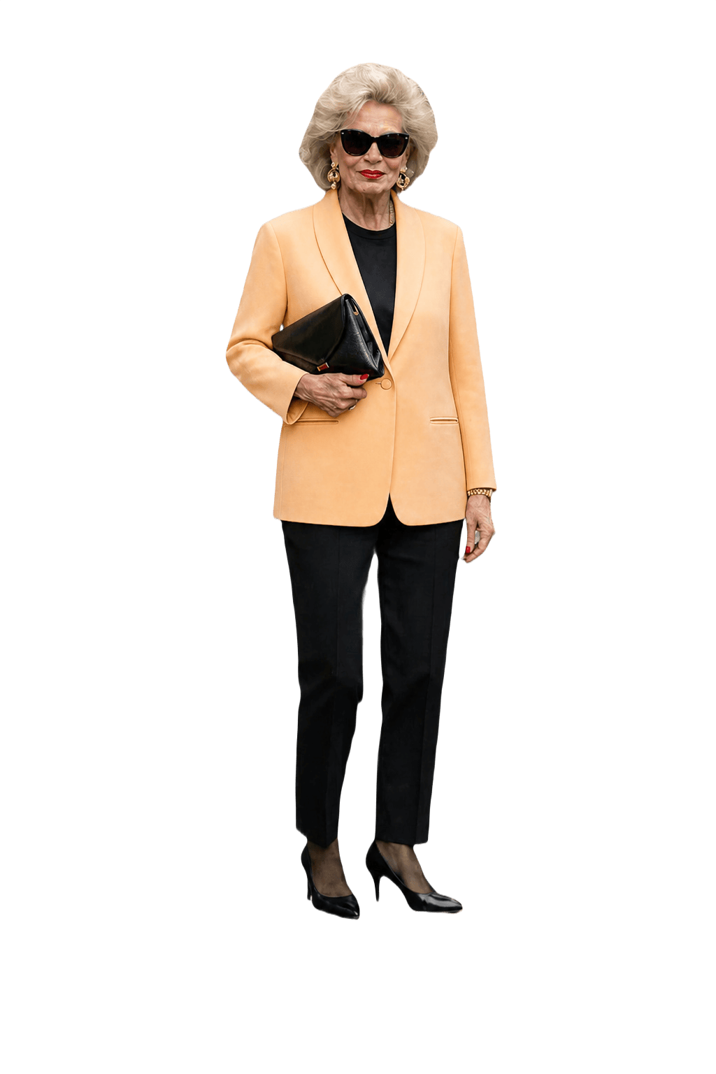 1980s Cream Polyester Blazer - Model