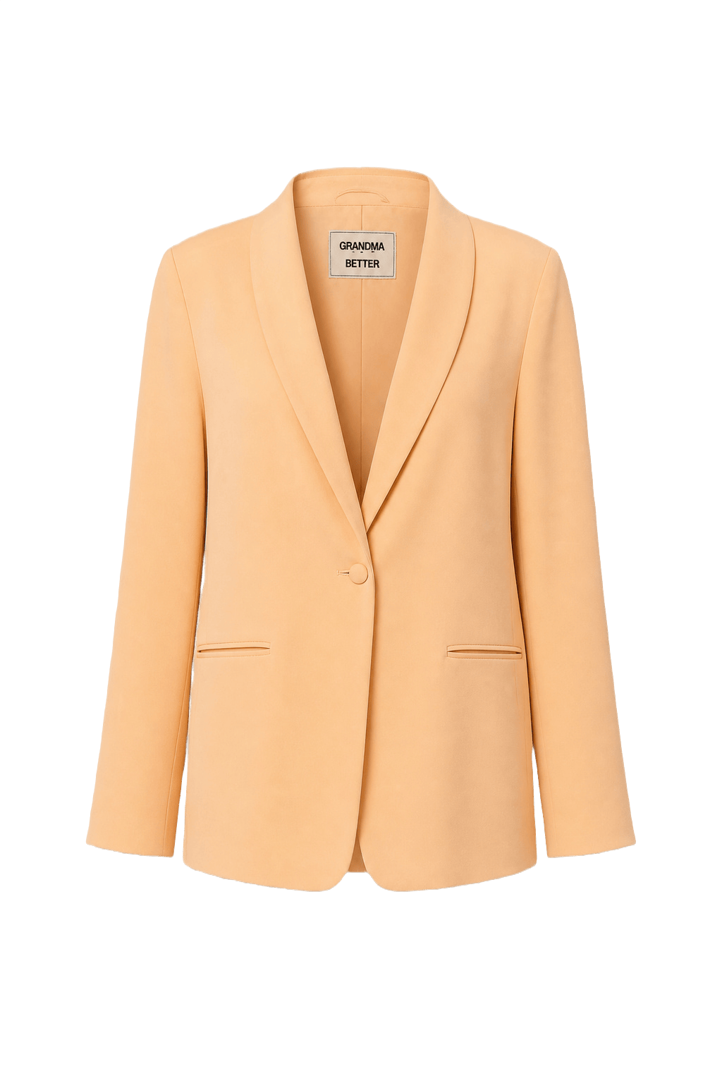 1980s Cream Polyester Blazer - Front View